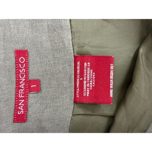 Linen Skirt Size S Knee Length Ruffle embroidered Boho Cottage - Picture 6 of 6